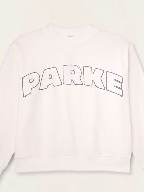 PARKE TARGET L/XLWhite Sweatshirt with 'PARKE' Embroidered Logo